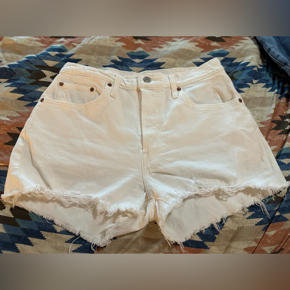 Levi's White Jean Shorts